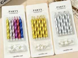 Velitas cumpleaños onduladas metalizadas